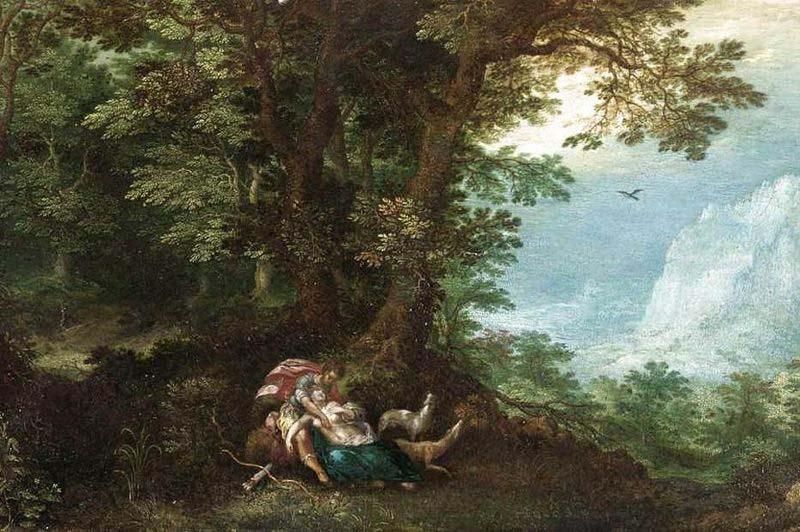 unknow artist Extensive Wooded Landscape with Cephalus and Procris